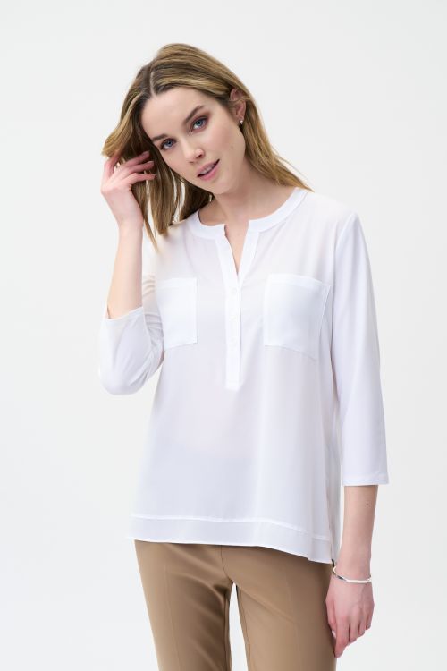 Joseph Ribkoff Vanilla Henley Top Style 221027