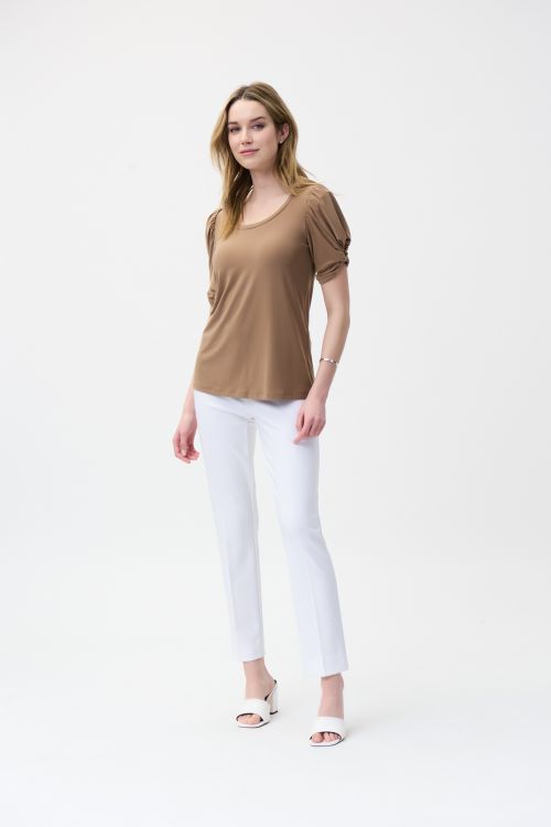 Joseph Ribkoff Tiger Eye Puffed Sleeve Top Style 221157