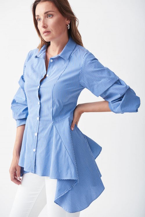 Joseph Ribkoff Blue/White Blouse Style 221304 - Main Image