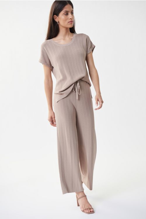 Joseph Ribkoff Knit Wide Leg Sand Pants Style 222905