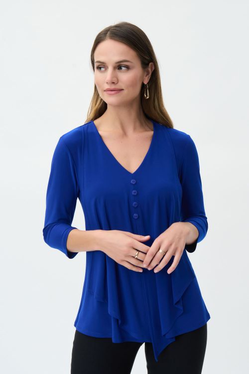 Joseph Ribkoff Royal Draped Henley Top Style 223102