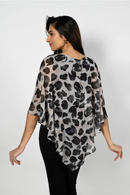 Frank Lyman Black/Beige Woven Top Style 223145