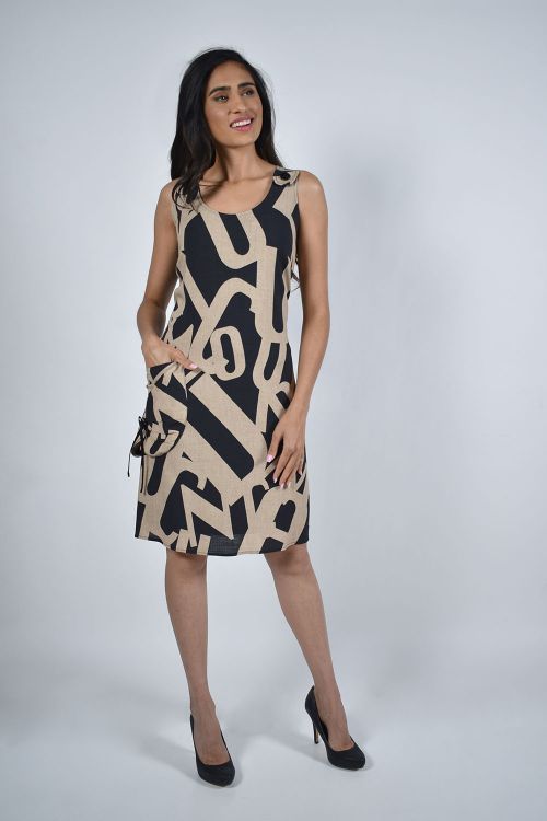 Frank Lyman Black/Beige Dress Style 226426