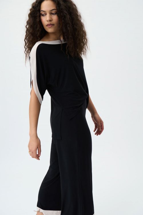 Joseph Ribkoff Black/Moonstone Jumpsuit Style 231050