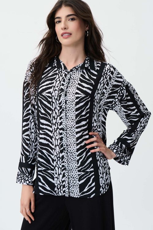 Joseph Ribkoff Black/Vanilla Blouse Style 231096