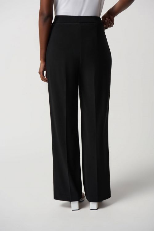 Joseph Ribkoff Black Wide-Leg Knit Pants Style 231136