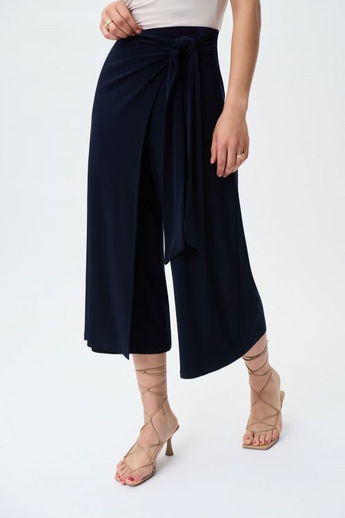 Joseph Ribkoff Midnight Blue Wide Leg High-Wasted Pants Style 231140