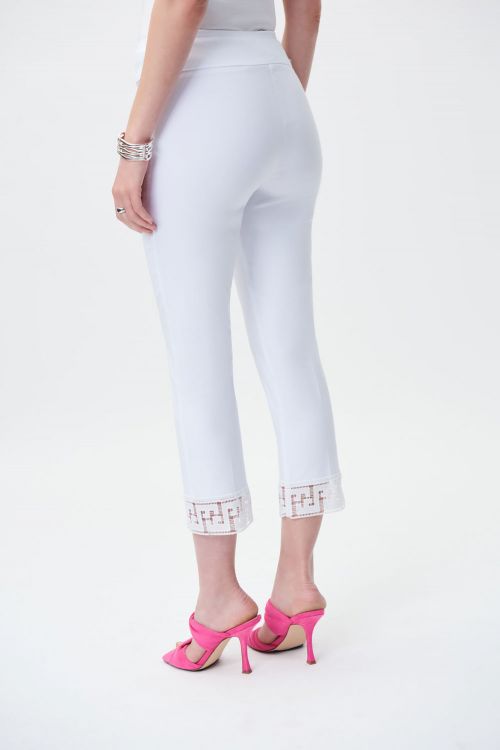 Joseph Ribkoff White Cropped Pull-On Pants Style 231154