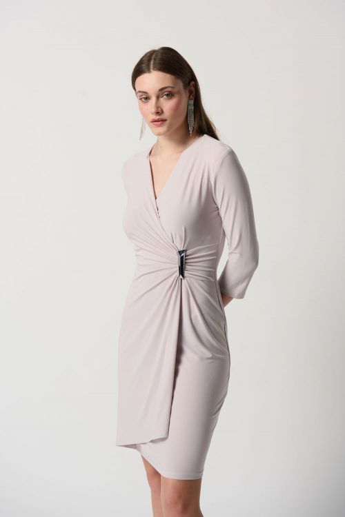 Joseph Ribkoff Mother of Pearl Wrap Dress Style 231767