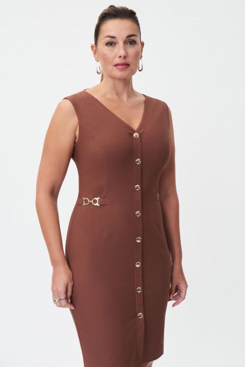 Joseph Ribkoff Espresso Sleeveless Dress Style 232055