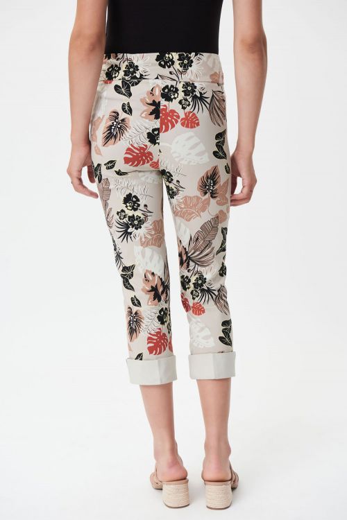 Joseph Ribkoff Moonstone/Multi Tropical Print Capri Pants Style 232088