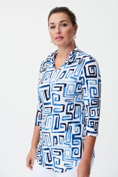 Joseph Ribkoff Blue/Vanilla Top Style 232103