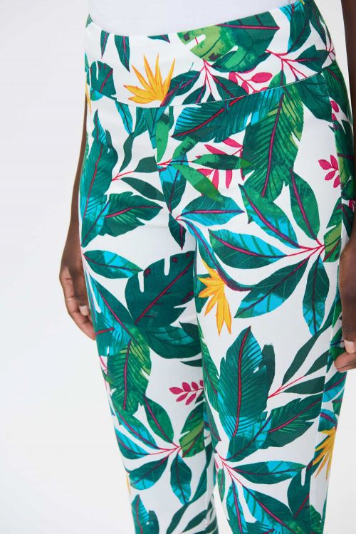 Joseph Ribkoff Vanilla/Multi Tropical Print Cropped Pants Style 232259