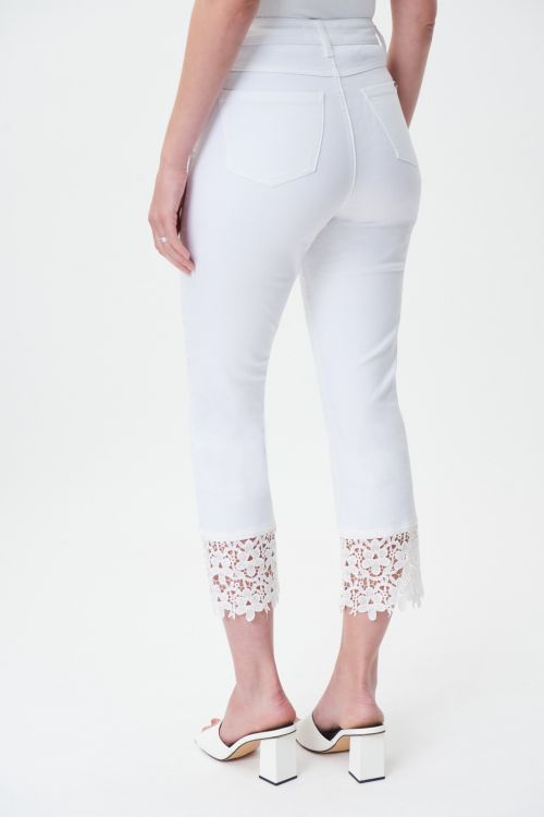 Joseph Ribkoff White Denim Capri Pants Style 232909