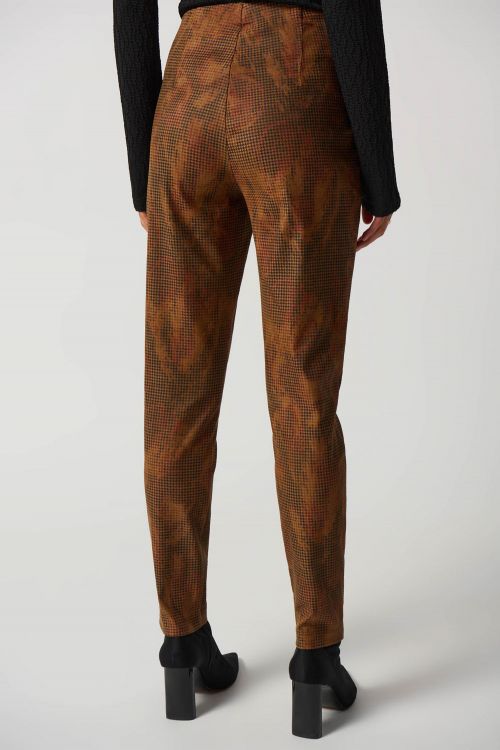 Joseph Ribkoff Brown/Multi Slim-Fit Houndstooth Pants Style 233000