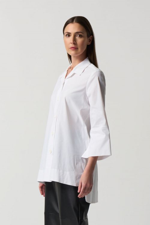 Joseph Ribkoff Vanilla Button-Down Boxy Blouse Style 233029