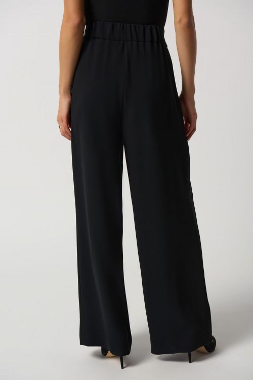 Joseph Ribkoff Black Woven Wide-Leg Pants Style 233043