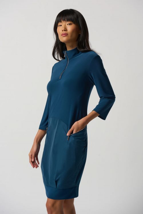 Joseph Ribkoff Nightfall Half-Zip Cocoon Dress Style 233074