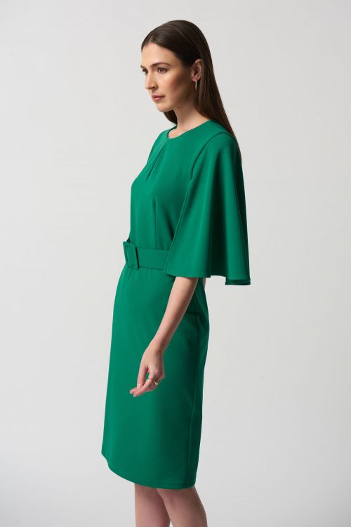 Joseph Ribkoff Kelly Green Butterfly Sleeve Sheath Dress Style 233094