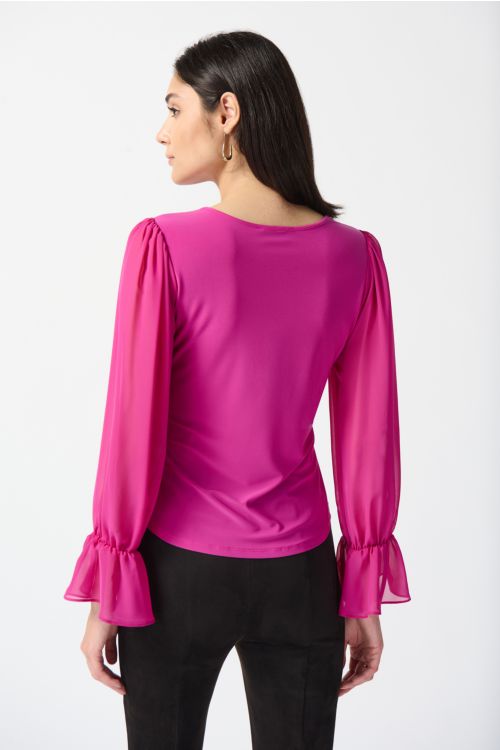 Joseph Ribkoff Opulence Ruffle Sleeve Top Style 233111