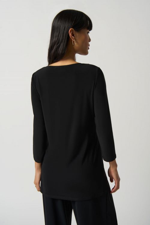 Joseph Ribkoff Black Soutache Neckline Top Style 233124