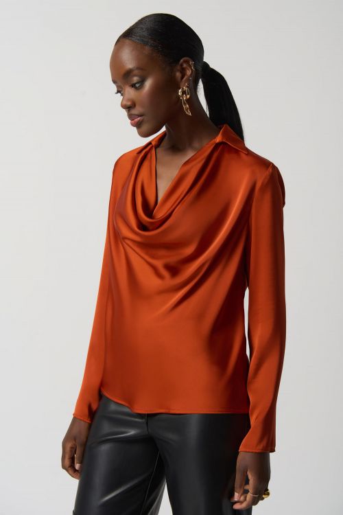 Joseph Ribkoff Tandoori Satin Blouse Style 233136