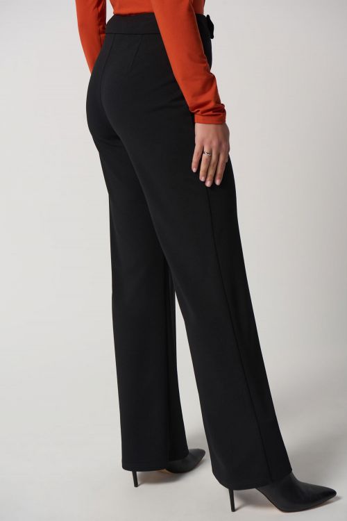 Joseph Ribkoff Black Scuba Crepe Wide-Leg Pants Style 233181