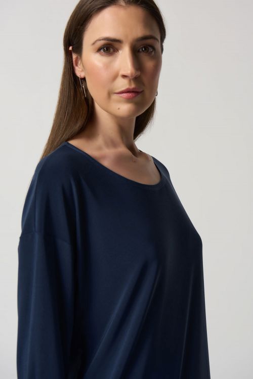 Joseph Ribkoff Midnight Blue Dolman Sleeve Boxy Top Style 233186