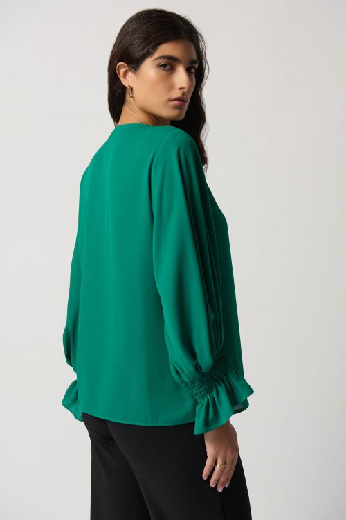 Joseph Ribkoff Kelly Green Puff Sleeve Blouse Style 233200