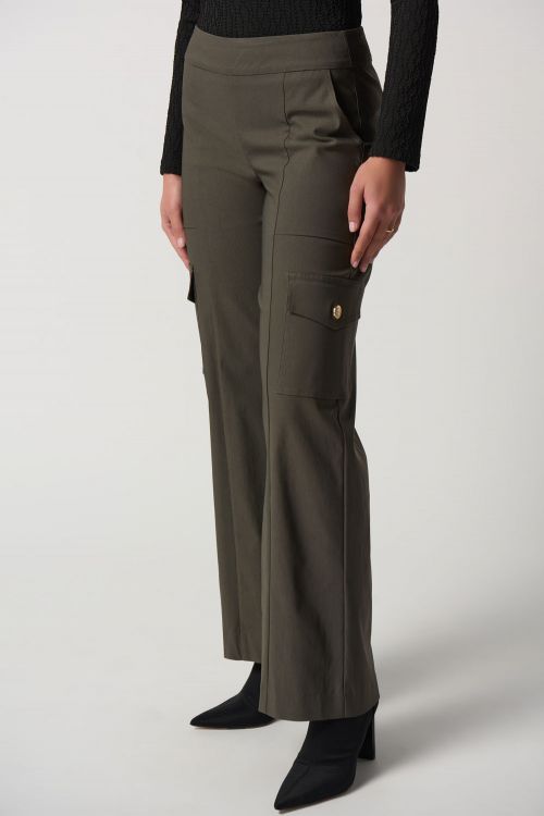 Joseph Ribkoff Avocado Microtwill Wide-Leg Pants Style 233219