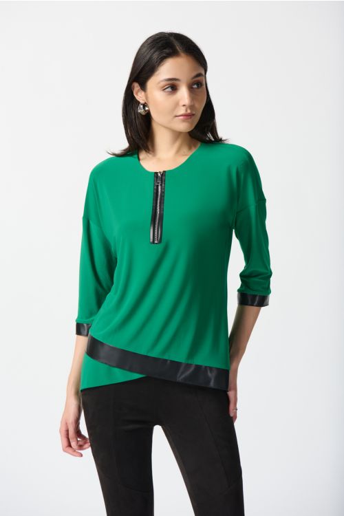 Joseph Ribkoff Kelly Green/Black Top Style 233264