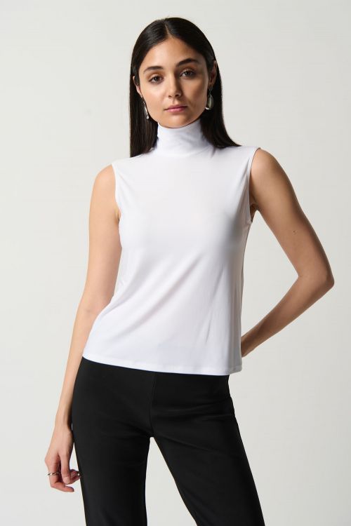 Joseph Ribkoff Vanilla Mock Neck Sleeveless Top Style 233298