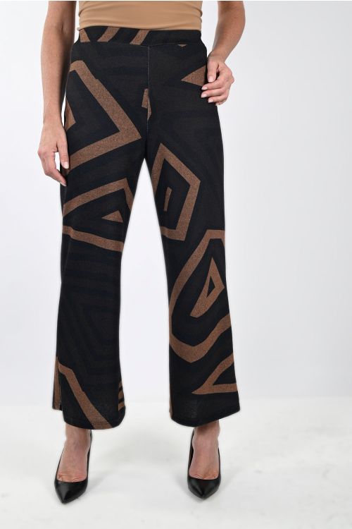 Frank Lyman Black/Brown Abstract Print Pants Style 233372