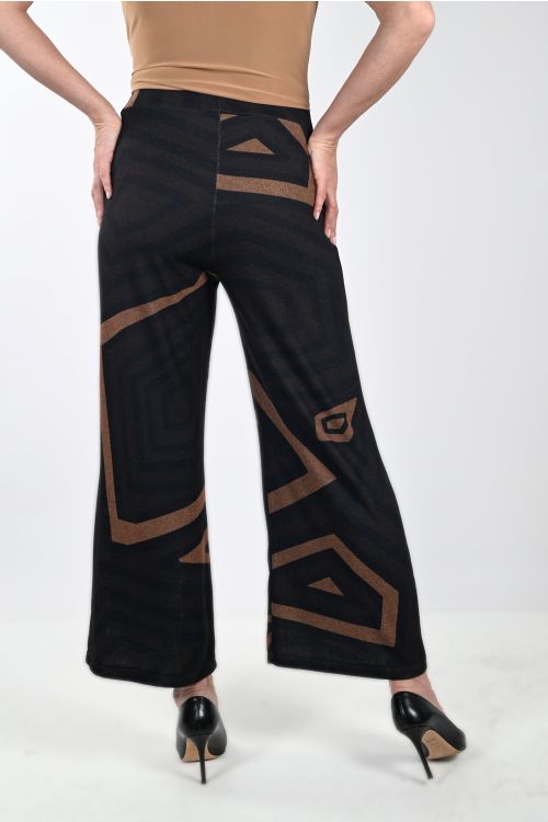 Frank Lyman Black/Brown Abstract Print Pants Style 233372