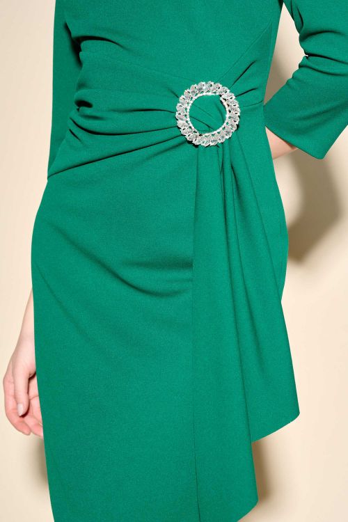 Joseph Ribkoff True Emerald Buckle Sheath Dress Style 233702