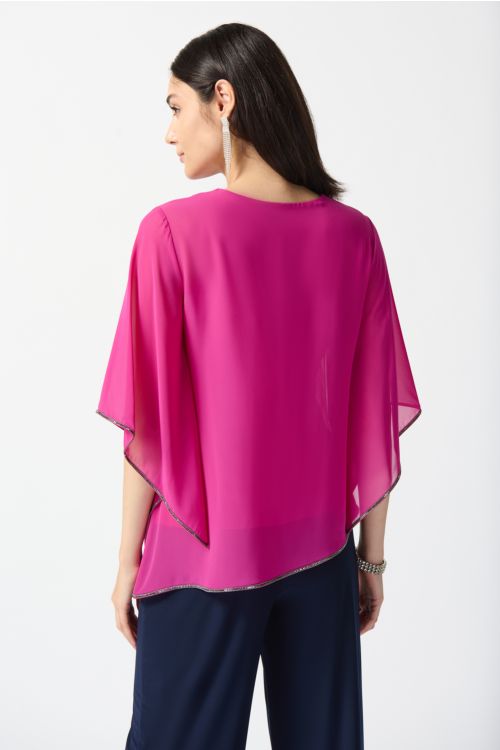 Joseph Ribkoff Opulence Chiffon V-Neck Top Style 233781