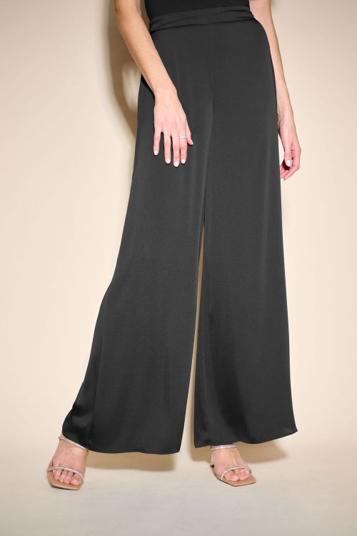 Joseph Ribkoff Latte Satin Wide-Leg Pants Style 233785