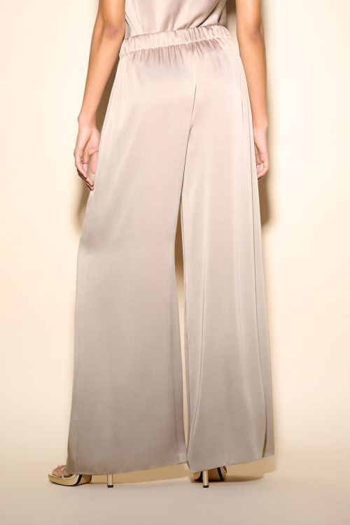 Joseph Ribkoff Latte Satin Wide-Leg Pants Style 233785