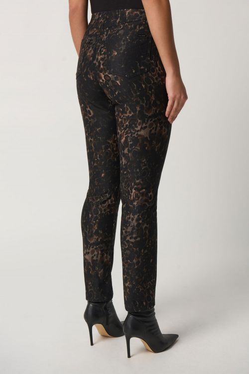 Joseph Ribkoff Brown/Black Animal Print Slim-Fit Jeans Style 233915