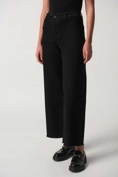 Joseph Ribkoff Black High-Rise Wide-Leg Jeans Style 233970