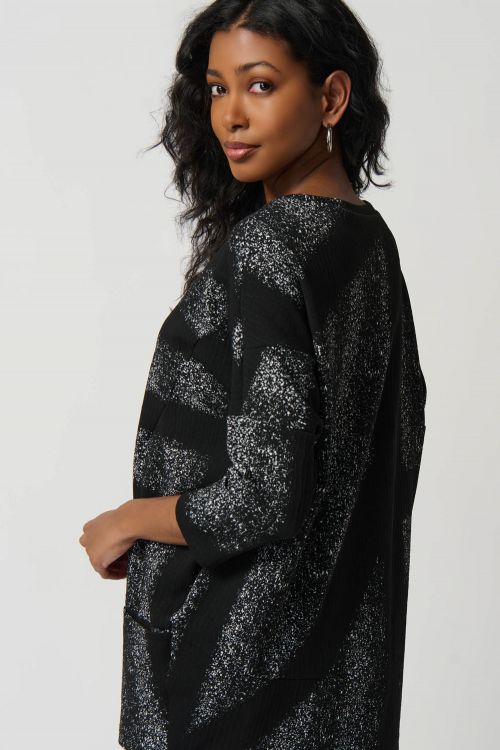 Joseph Ribkoff Black/White Cocoon Tunic Style 234088