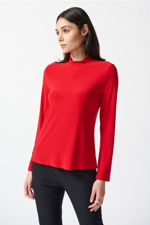 Joseph Ribkoff Lipstick Red Top Style 234129