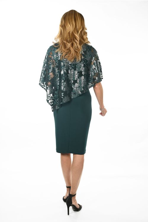 Frank Lyman Dark Green Lace Overlay Dress Style 234372