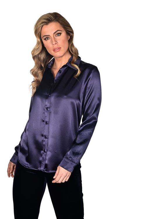 Frank Lyman Navy Blouse Style 234470U