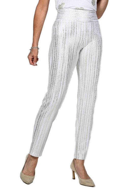 Frank Lyman White/Gold Knit Pants Style 236317