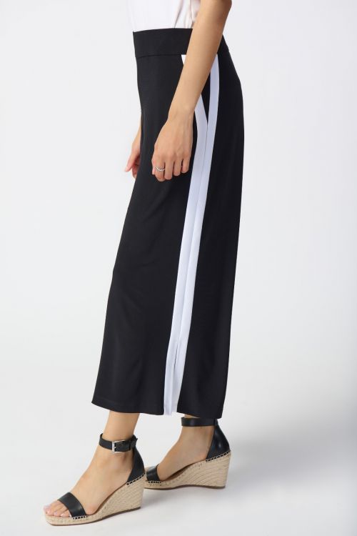 Joseph Ribkoff Black/Vanilla Pull-On Culotte Pants Style 241058