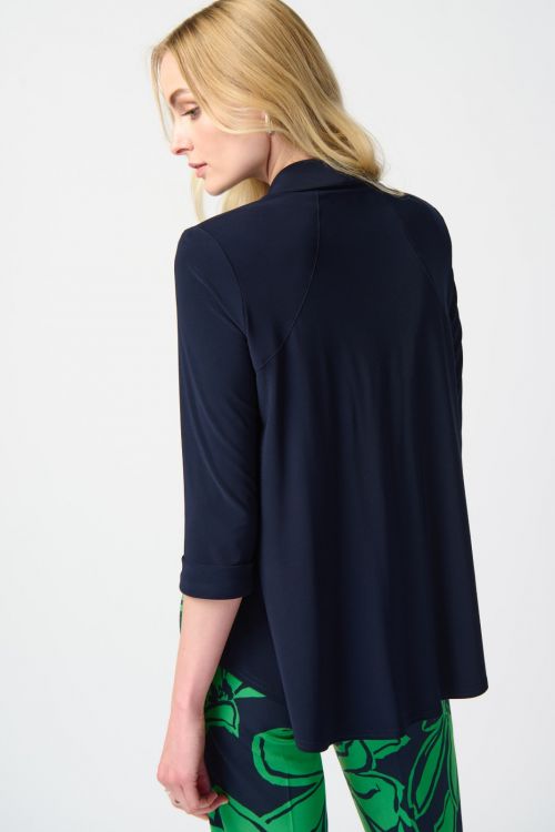 Joseph Ribkoff Midnight Blue Shawl Collar Cover Up Style 241104