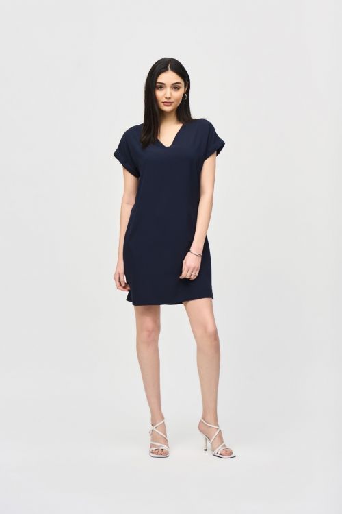 Joseph Ribkoff Midnight Blue Stretch Straight Dress Style 241129