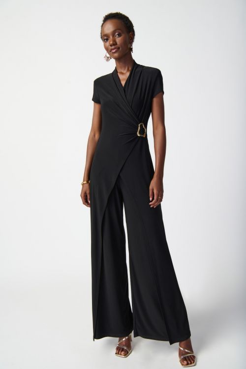 Joseph Ribkoff Black Wide-Leg Jumpsuit Style 241139