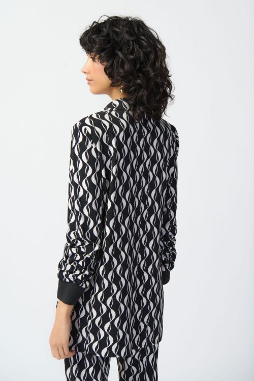 Joseph Ribkoff Black/Moonstone Geometric Print Blazer Style 241147